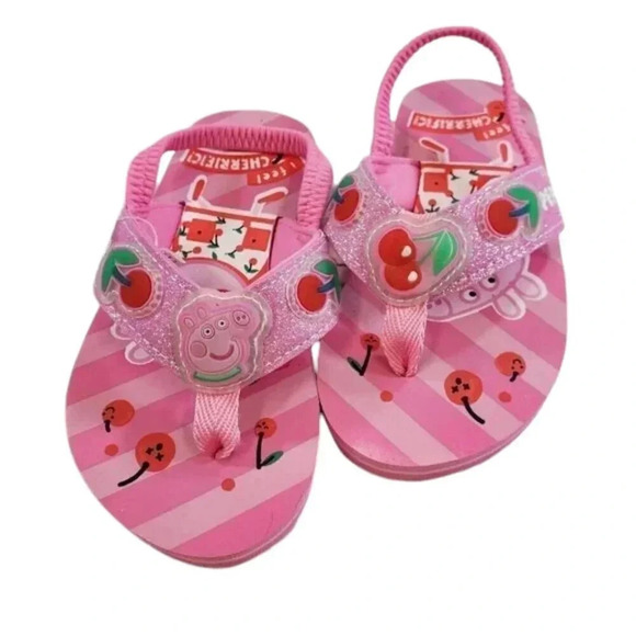 Peppa Pig Flip Flops. Summer Girls Baby Shoes. - Picture 1 of 10